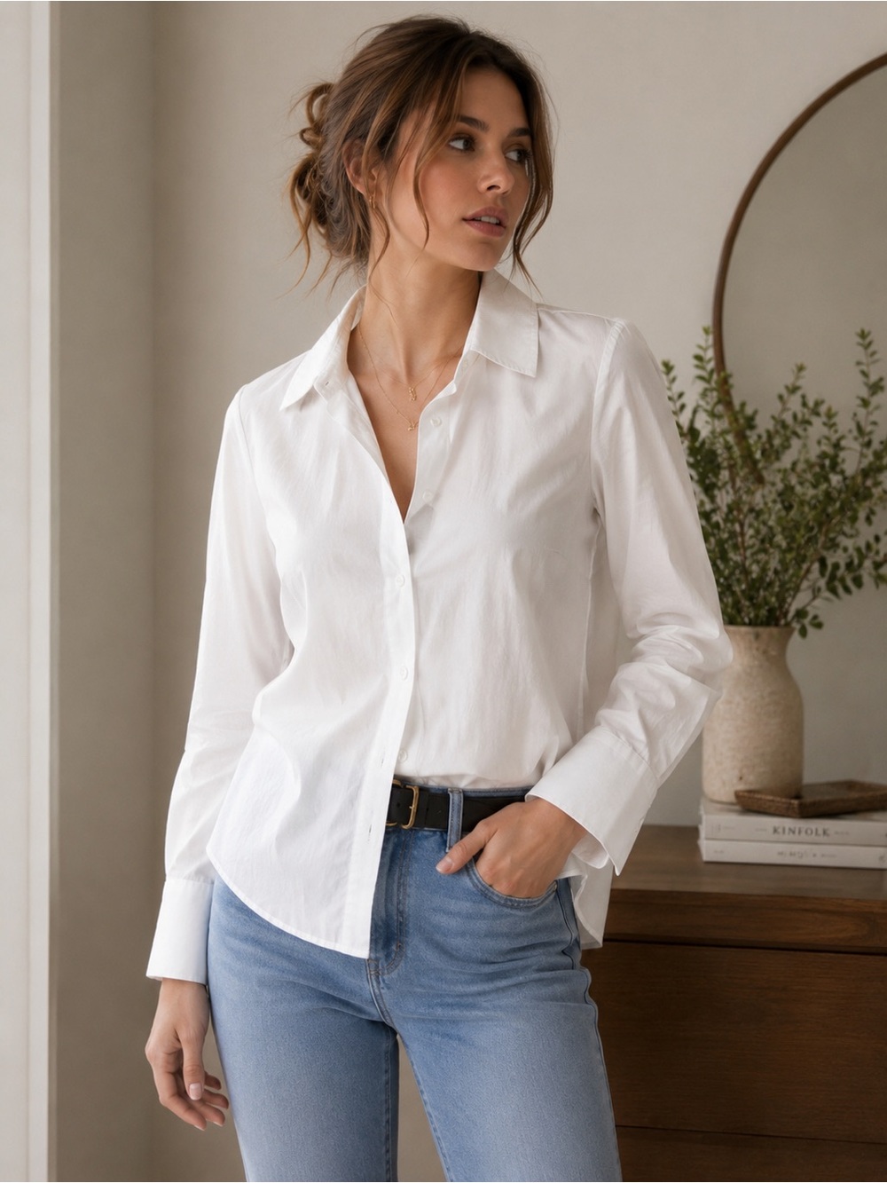 Club Monaco, Cotton, Classic White Button-Down Shirt - Timeless Women's Top